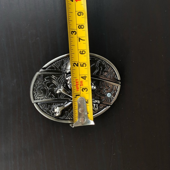 Skull belt buckle removable cowboy silver men - Picture 3 of 7